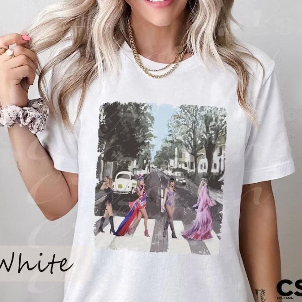 The Girl Abbey Road Walk Shirt Taylor Swift Country Music Western Band Fan Tee